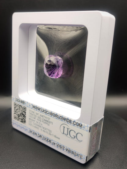 Ametista Naturale 14,73 ct. Certificato IJGC Blister Sigillato