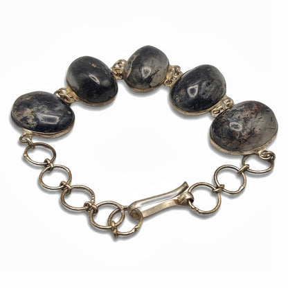 Bracciale di Argento tibetano e Quarzo rutilato