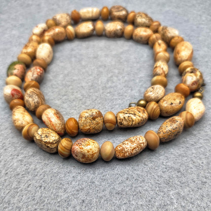 Collana di Diaspro ( Picture Jasper, Wood Jasper )